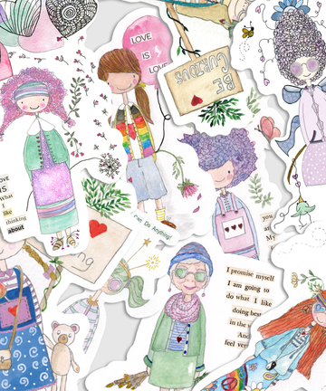 Heartfelt Watercolor Sticker Collection – Set of 10