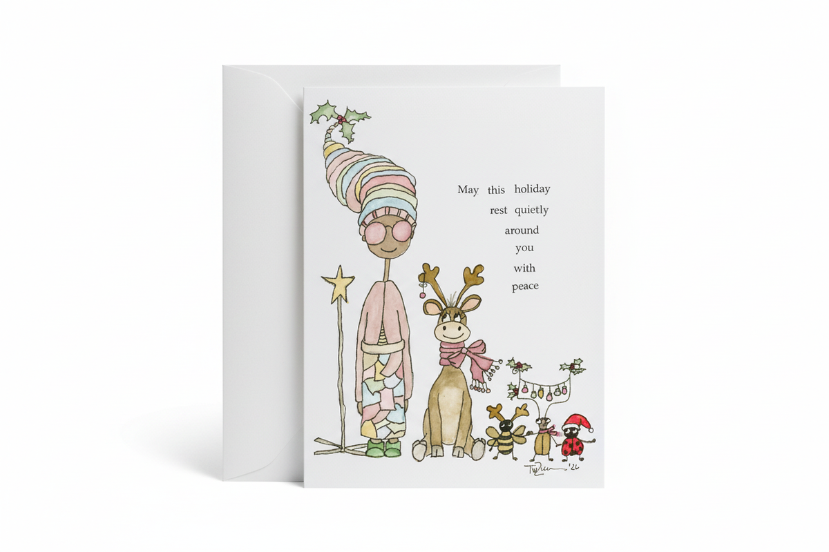 Ruby holiday greeting card with envelope